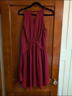 Banana Republic Sleeveless Flowy Burgundy Midi Dress Size 10P